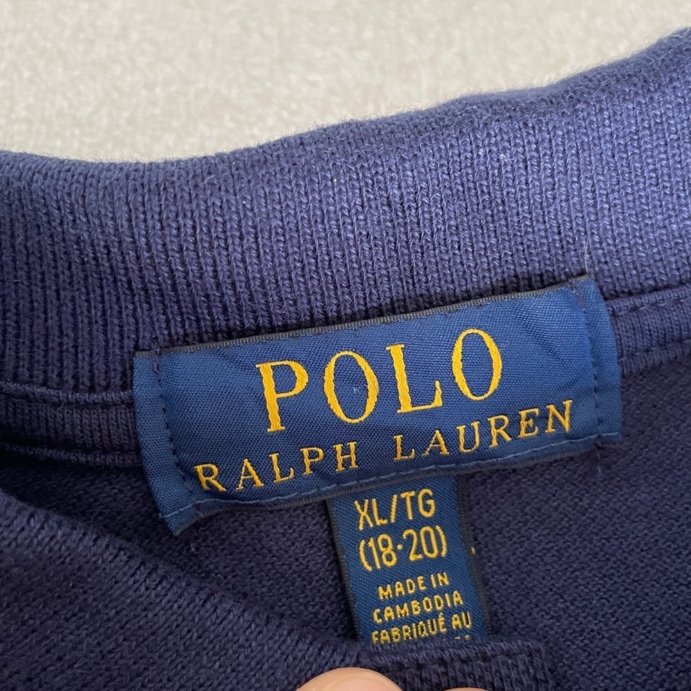 18-20 Polo Ralph Lauren Navy and White Polo Shirt BIG PONY. - Picture 6 of 14